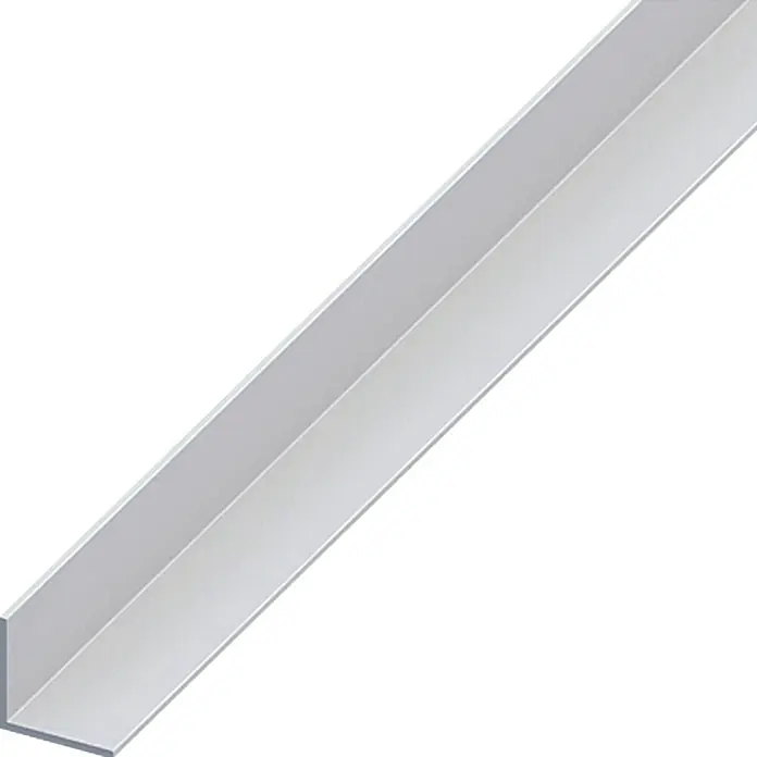 Kantoflex Rubni profil - 1.000 x 10 x 10 mm, Debljina: 1 mm, Aluminij, Eloksirano, Srebrne boje - Pogled s lijeve strane