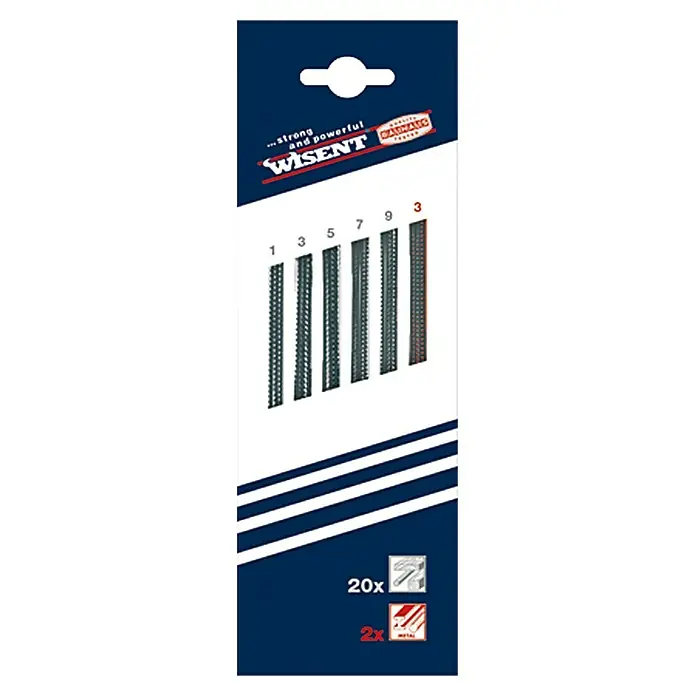Wisent Komplet listova pile za rezbarenje - 22-dij., Duljina lista: 130 mm - Pogled sprijeda