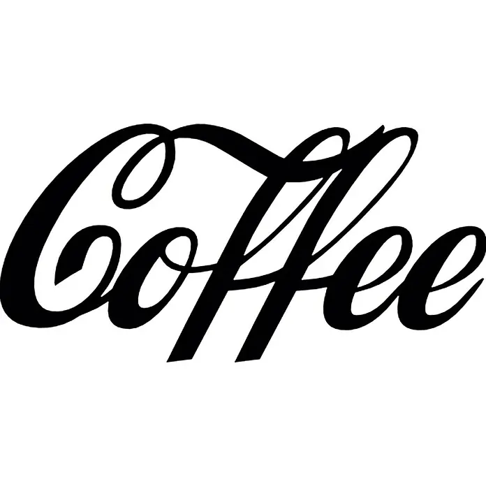 Wandobjekt - Coffee, Schwarz, 60 x 25 cm - Vorderansicht