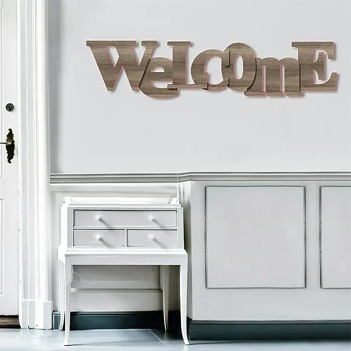 Wandobjekt - Welcome, Braun, 60 x 20 cm