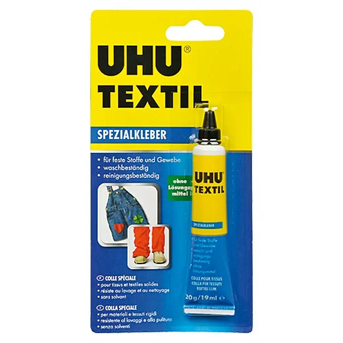 UHU Spezialkleber Textil - 20 g, Pastös - Vorderansicht