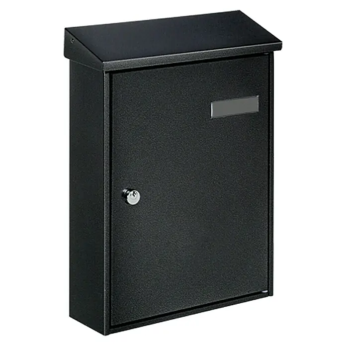 Portaferm Briefkasten PM 33 - 92 x 270 x 370 mm, Schwarz - Vorderansicht