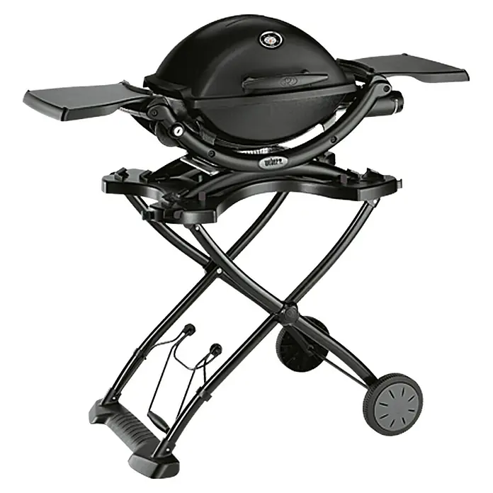 Weber Gasgrill Q 1200 Mobil - Anzahl Brenner: 1, Hauptgrillfläche: 43 x 32 cm, Schwarz - Vorderansicht