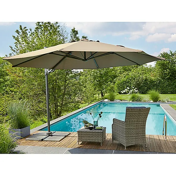 Sunfun Ligurien Ampelschirmgestell - Dunkelgrau, Material Gestänge: Aluminium