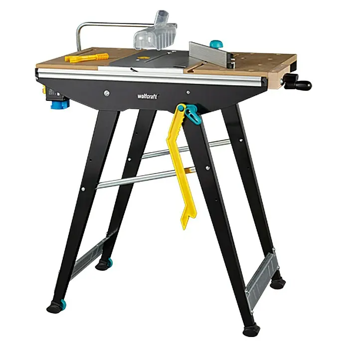 Wolfcraft Master Cut Radni stol za alate 1500 - 64 - 94 x 86,5 cm, MDF ploče 495 x 500 x 23 mm, Ploča za strojeve 285 x 500 mm, Veličina radnog dijela: 78 x 50 cm - Pogled sprijeda