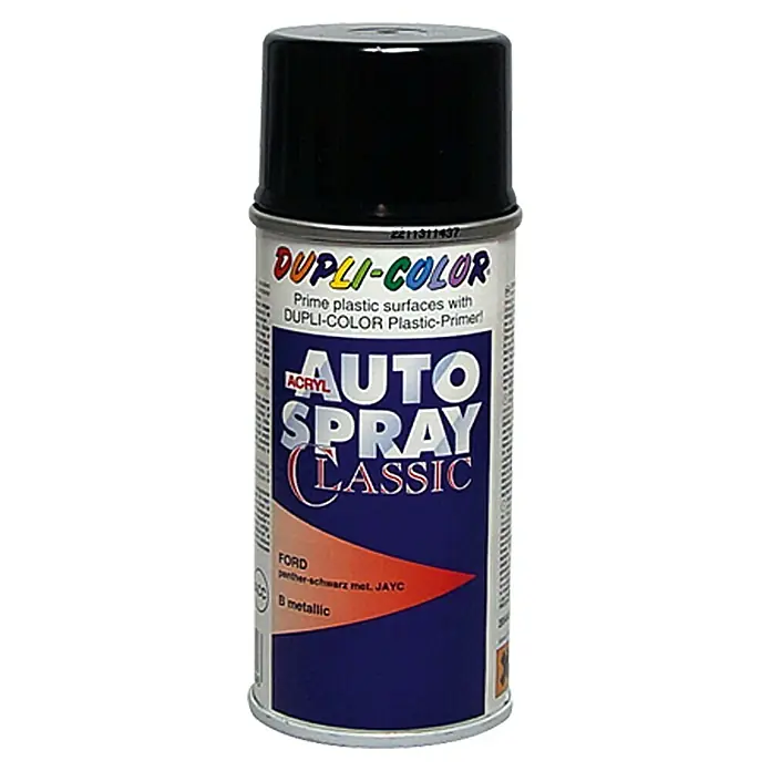 Dupli-Color Acryl-Autospray Classic - Ford, Pantherschwarz Metallic, 150 ml - Vorderansicht