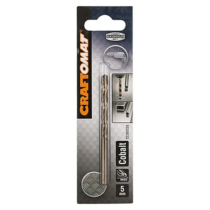 Craftomat Svrdlo za metal HSS-Co - Promjer: 5 mm, Duljina: 86 mm - Pogled sprijeda