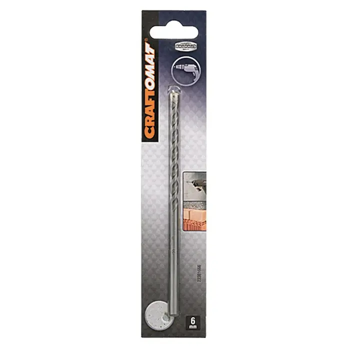 Craftomat Svrdlo za beton - Promjer: 6 mm, Duljina: 150 mm - Pogled sprijeda