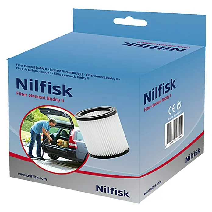 Nilfisk PET-Filterelement - Passend für: Nilfisk Nass-Trockensauger Buddy II-Serie, Auswaschbar - Vorderansicht