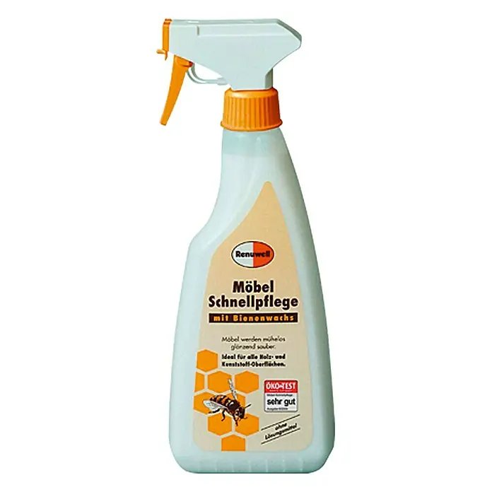 Renuwell Möbel-Schnellpflege mit Bienenwachs - 500 ml - Vorderansicht