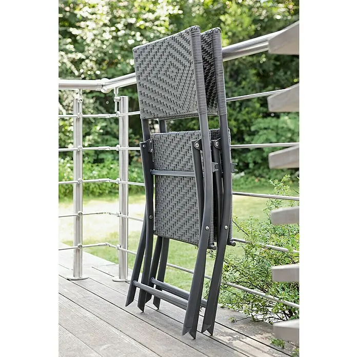 Sunfun Neila Gartenstuhl - Breite: 46 cm, Polyrattan, Klappbar
