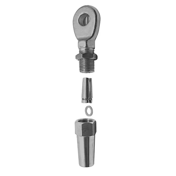 Marinetech Montageaugterminal - Länge: 67 mm, Für Seildurchmesser: 4 mm, Edelstahl, A4 - Ansicht von oben