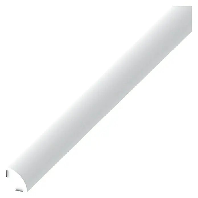 Viertelkreis-Eckleiste - 2.500 x 14 x 14 mm, Kunststoff, Weiß, Selbstklebend - Linke Seitenansicht