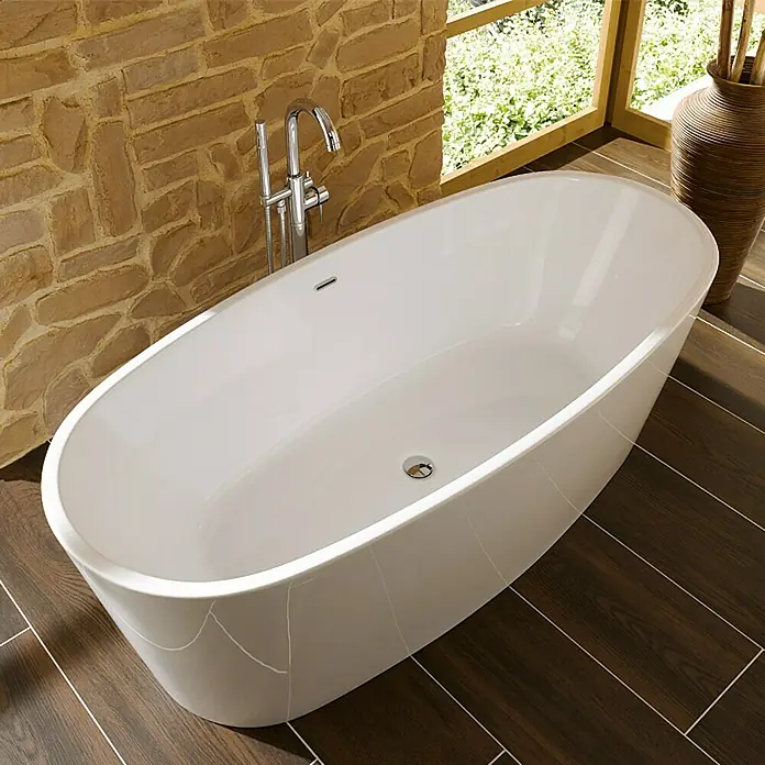 Camargue Bañera independiente Tao - 174,5 x 78 cm, Acrílico sanitario, Blanco
