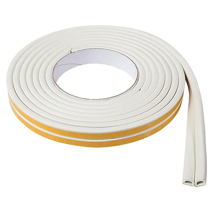 KÄLTESTOPP Gumeno brtvilo D profil - Bijele boje, 6 m x 9 mm x 6 mm, Širine otvora 3 – 5,5 mm
