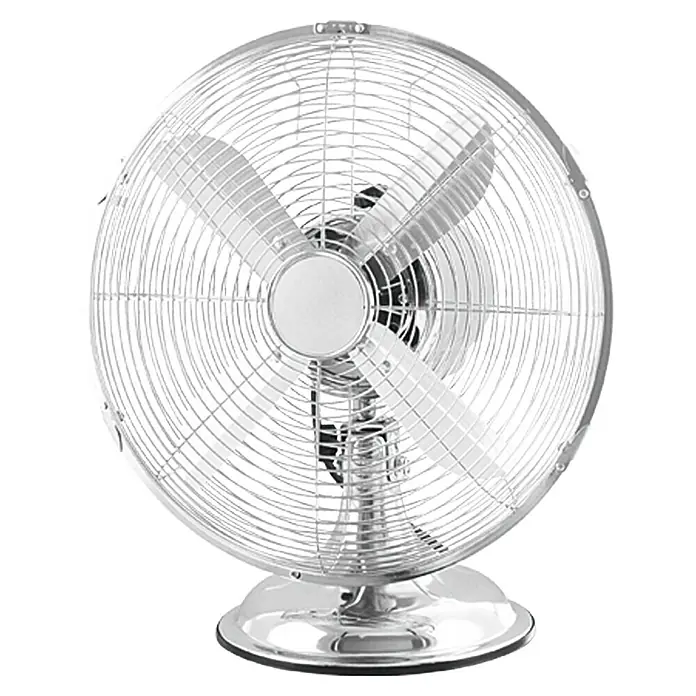 PR Klima Ventilador de sobremesa retro - Plateado, Diámetro: 30 cm, 35 W, 2.500 m³/h