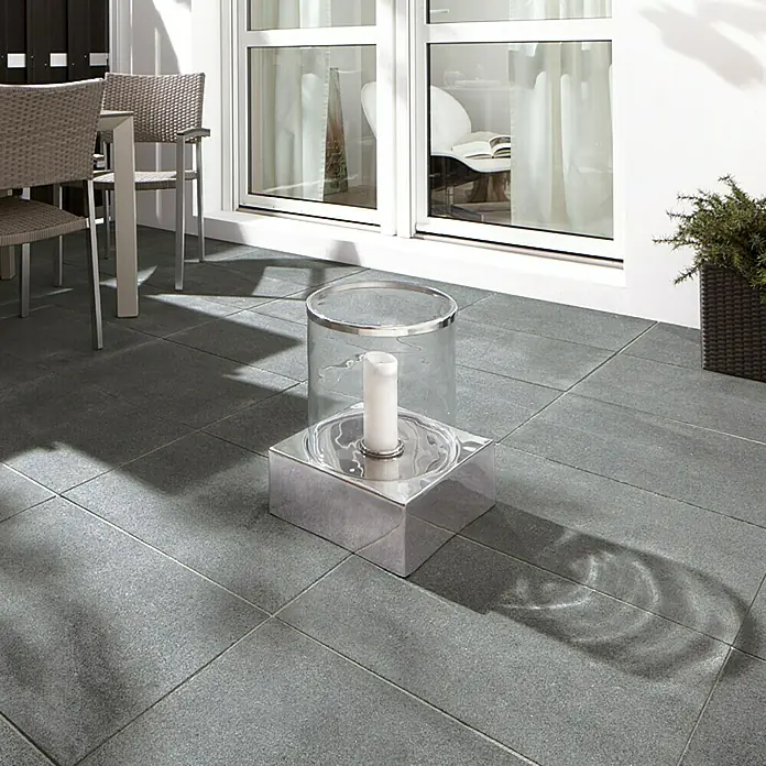 Granitplatte G 654 - Anthrazit, 40 x 60 x 3 cm, Granit, Wassergestrahlt
