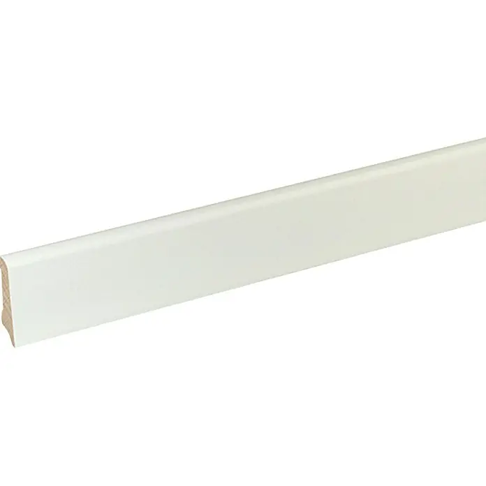 Masivna letvica - 2,4 m x 11,4 mm x 40 mm, Bukva, Lakirano u bijelo - Pogled s lijeve strane