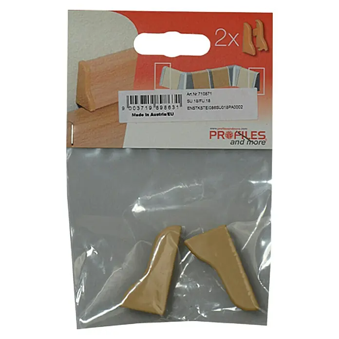 Profiles and more Krajnja kapica SU18/FU18 - Svijetli hrast, 2 kom - Pogled sprijeda