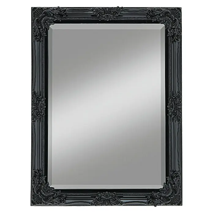 Kristall-Form Spiegel met lijst Mara - 62 x 82 cm, Zwart