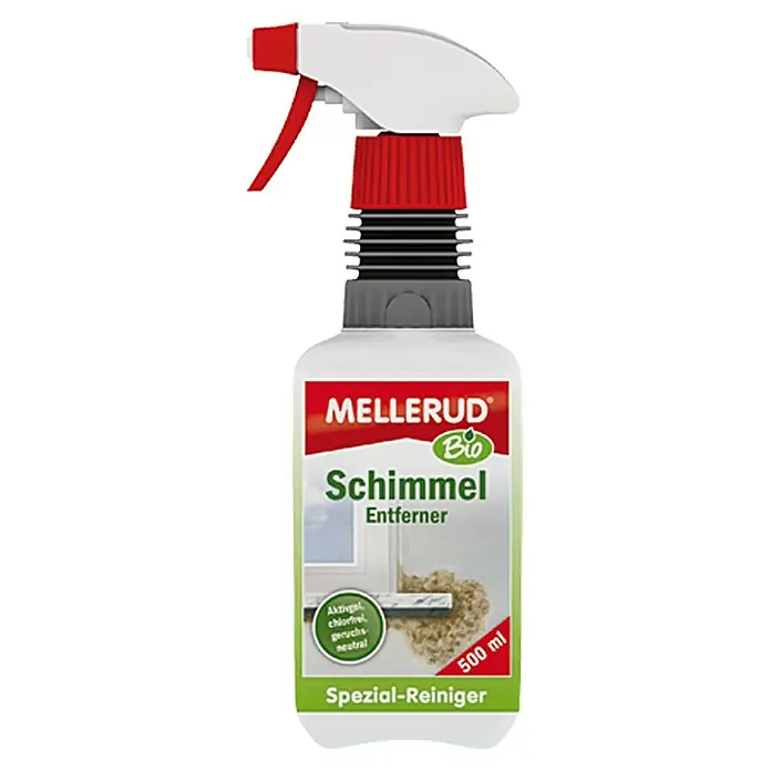Mellerud Bio Schimmel-Entferner - 500 ml, Rechteckflasche mit kindergesicherter Sprühpistole - Vorderansicht