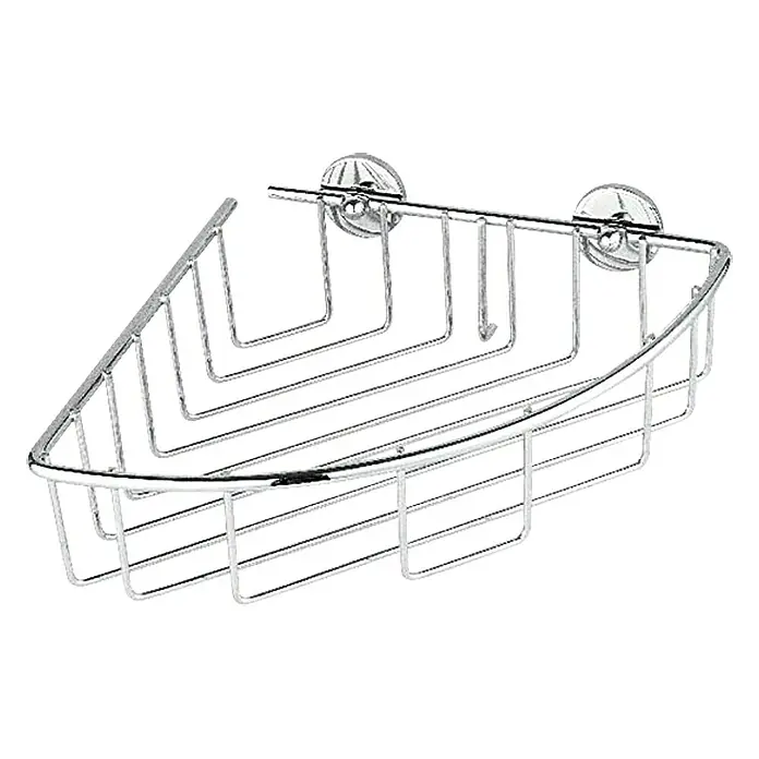 Nie wieder bohren Eckduschkorb BT110P - L x B x H: 20,5 x 21 x 7,6 cm, Einstöckig, Verchromt