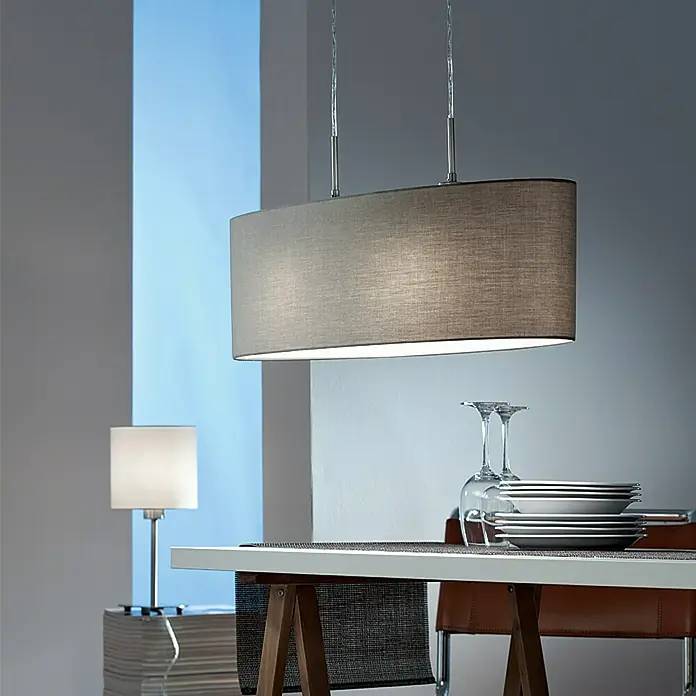 Eglo Pasteri Pendelleuchte - Breite: 75 cm, Farbe Schirm: Taupe