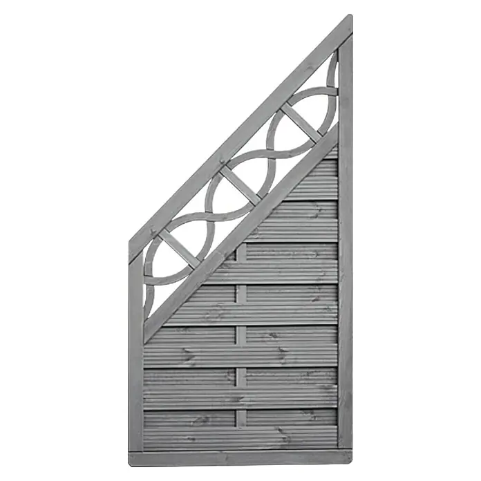 Sichtschutz-Abschlusselement Gründau - 90 x 180/90 cm, Abgeschrägt, Grau