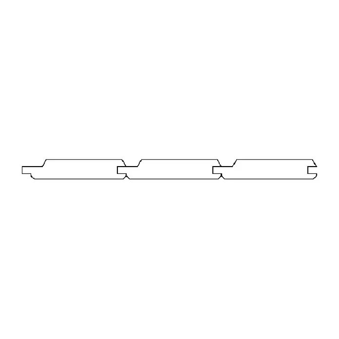 Kombiprofil - 3.000 x 116 x 19 mm, Douglasie, Natur - Skizze
