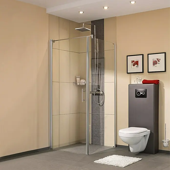 Camargue Vario Tuš stijena S5 - 75 x 195 cm, Premazano, Debljina: 6 mm, Srebrne boje