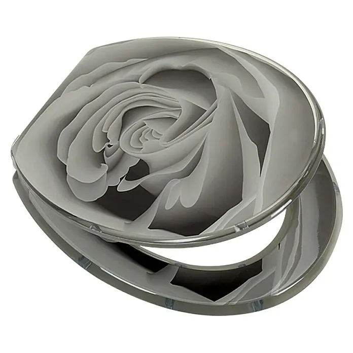 Poseidon Tapa de WC Rose - Gris, Poliresina