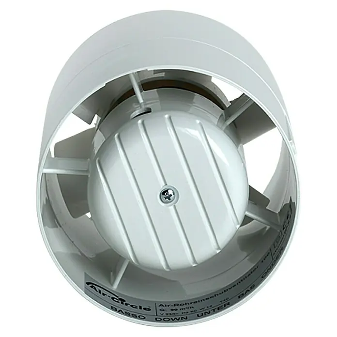 Air-Circle Cjevni ventilator - 100 mm, Bijele boje