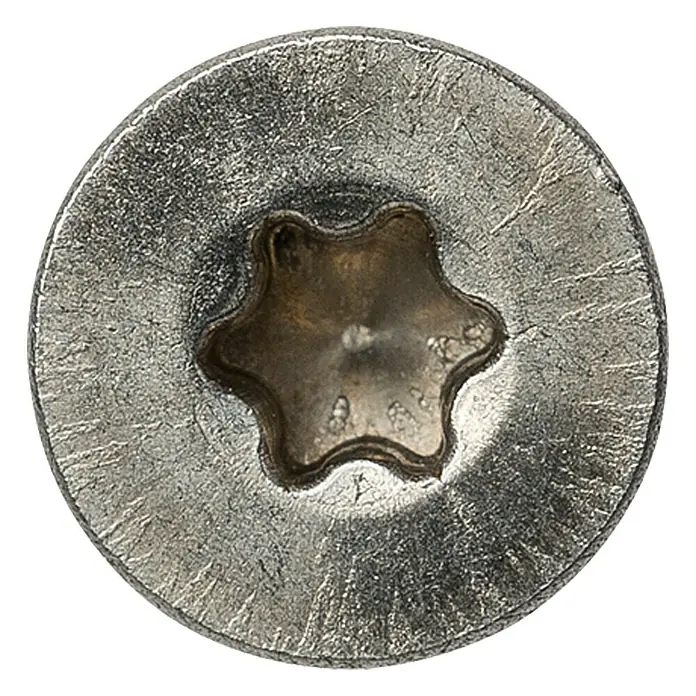 Profi Depot Spanplattenschraube A2 - Durchmesser: 4,5 mm, Länge: 25 mm, Edelstahl, TX für TORX-Antriebe, Vollgewinde, 200 Stk. - Ansicht von oben