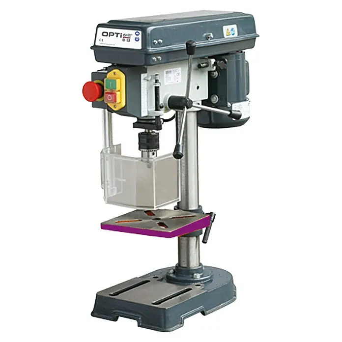 Optimum Taladro de columna B13 - 300 W, Anchura de sujeción mandril portabrocas: 1 mm - 13 mm - Vista frontal