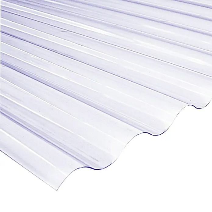 Valovita ploča - 2.000 x 900 x 0,7 mm, Plastika, Prozirno, Glatko, Profil: 76/18 mm, Okrugli oblik