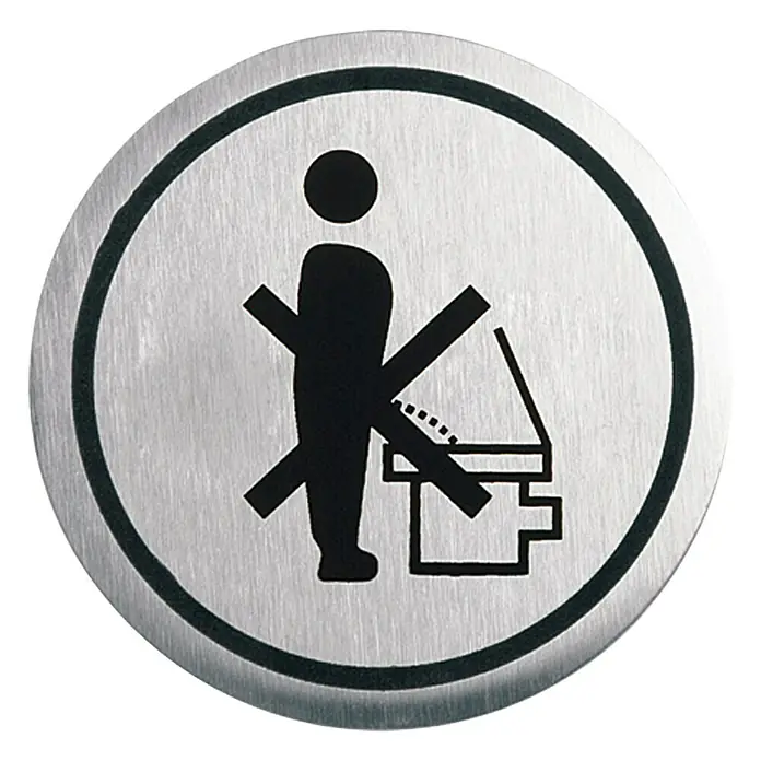 Portaferm Symbolschild - Edelstahloptik, Bitte setzen