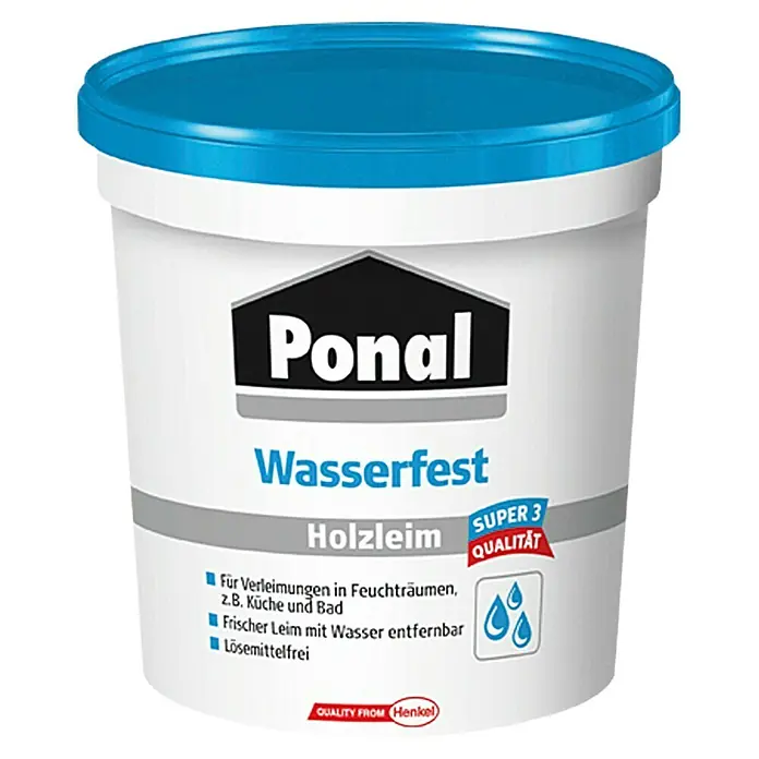 Ponal Holzleim Wasserfest - 760 g, Lösemittelfrei, Transparent (getrocknet) - Vorderansicht