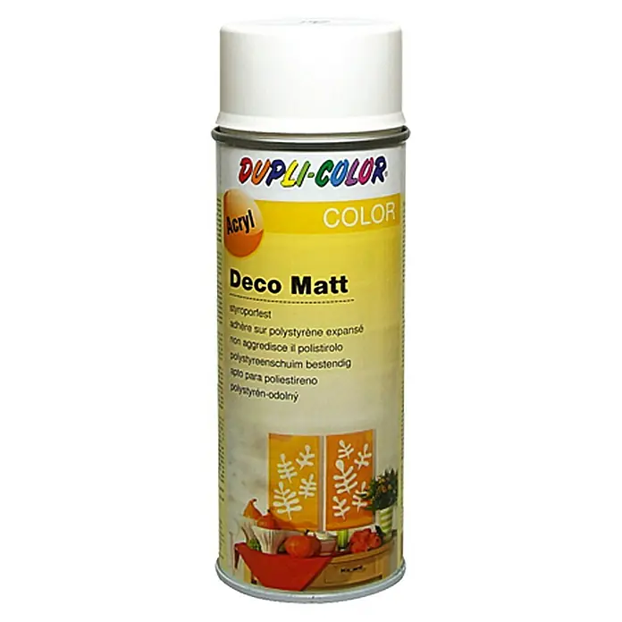 Dupli-Color Color Acrylspuitlak Deco Wit - Wit, Mat, Sneldrogend, 400 ml - Vooraanzicht