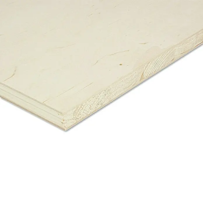 Tischlerplatte nach Maß - Erle, Max. Zuschnittsmaß: 2.500 x 1.250 mm, Stärke: 16 mm - Rechte Seitenansicht