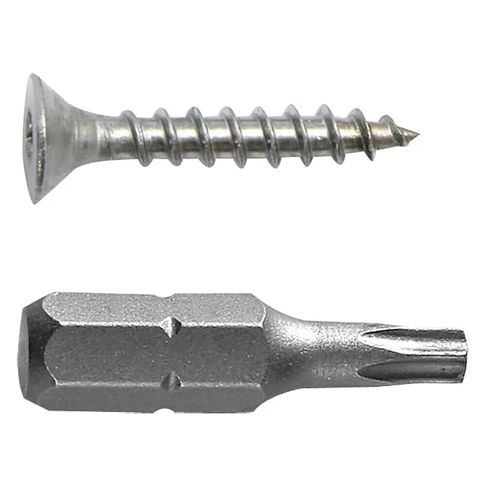 BaukulitVox Tornillo especial para paneles de revestimiento - Acero inoxidable, Diámetro: 3,5 mm, Largo: 20 mm - Vista frontal