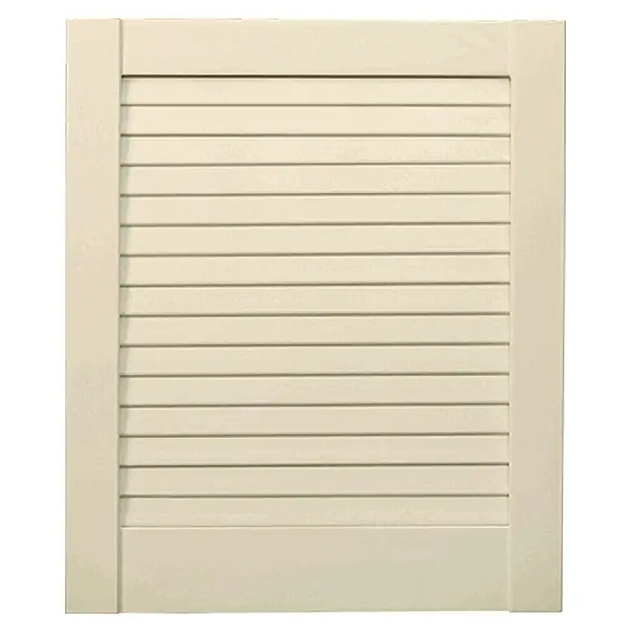 Vrata s lamelama - Š x V: 594 x 1.980 mm, Vrsta lamela: Zatvorenog oblika, Bijele boje - Pogled sprijeda