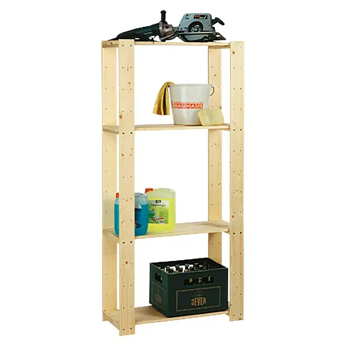 Regalux Regalsystem Heavy Drveni regal - Broj polica: 4 Kom., Visina: 174 cm, Drvo