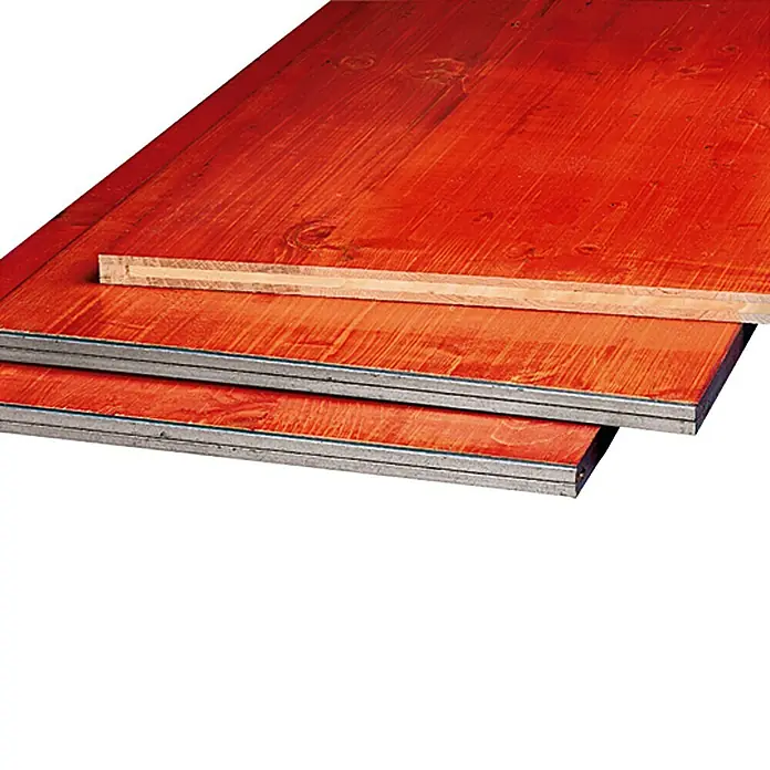 3-Schicht-Schaltafel - 200 x 50 x 2,1 cm, Fichte/Tanne, Imprägniert, Rot