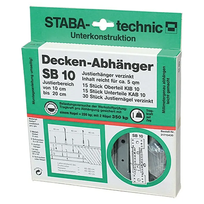 Staba Soporte para techo SB 10 - Ajustable: 10 cm - 20 cm, 15 uds. - Vista de perfil derecho