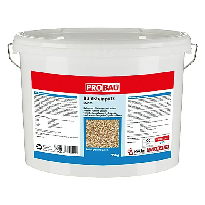Probau WDVS-Buntsteinputz - Weiß/Orange/Rot, 25 kg - Vorderansicht