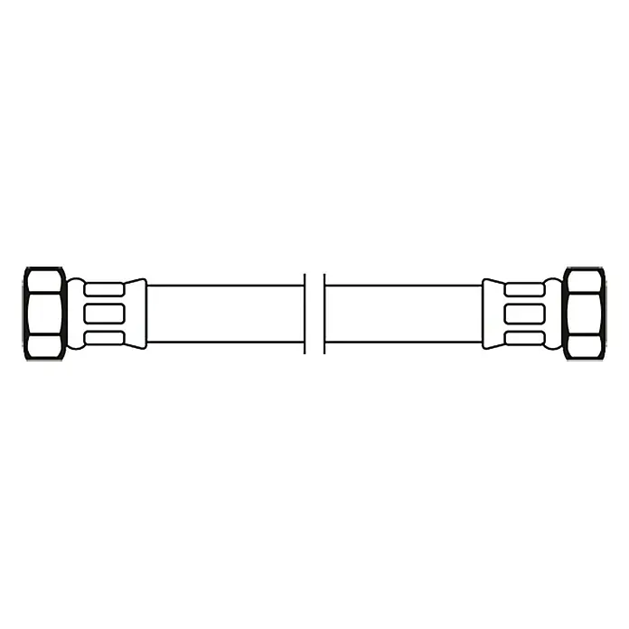Flexo Priključno crijevo - ⅜″/⅜″, Duljina: 20 cm - Pogled sprijeda