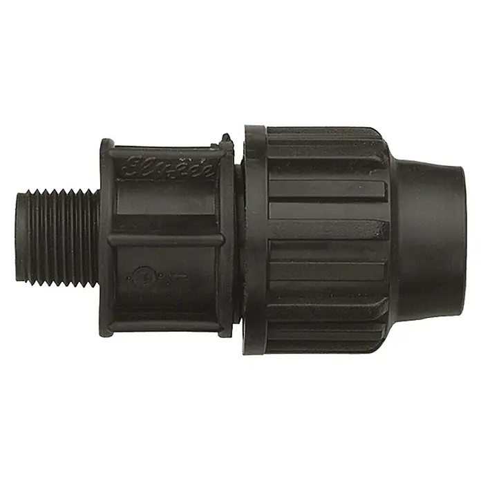 HDPE prijelaz za okiten - Promjer: 25 mm, Vanjski navoj: ¾″, Polietilen - Pogled sprijeda