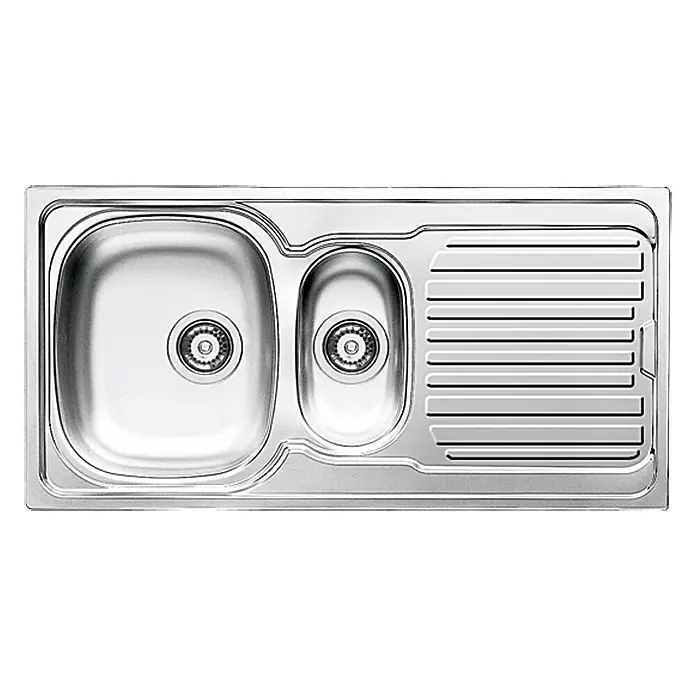 Admiral Einbauspüle Aurora - 100 x 50 cm, Edelstahl, Glatt, 1½ Becken