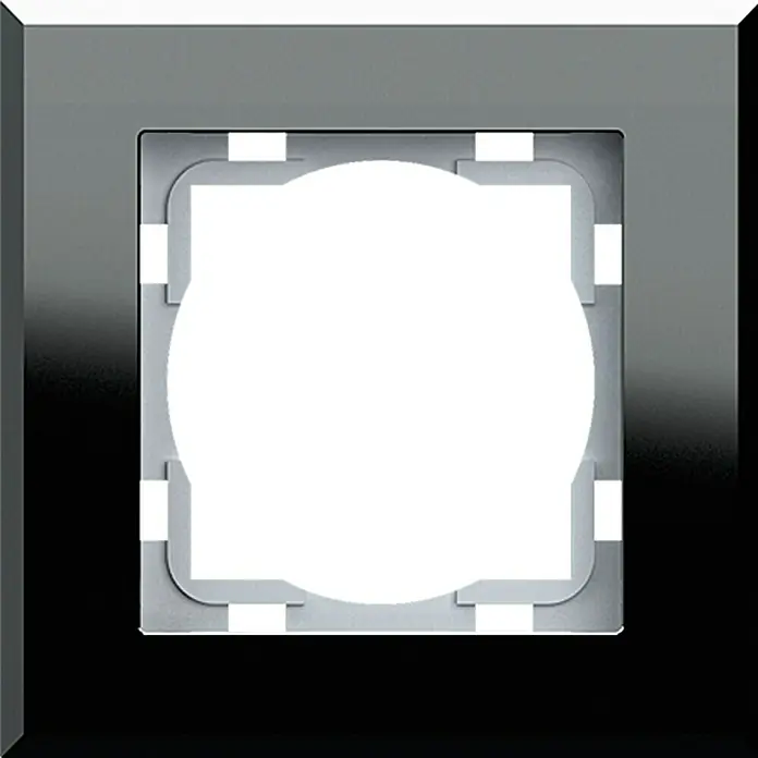 Voltomat ART Glas-Abdeckrahmen - Schwarz, 1-fach, Unterputz - Vorderansicht