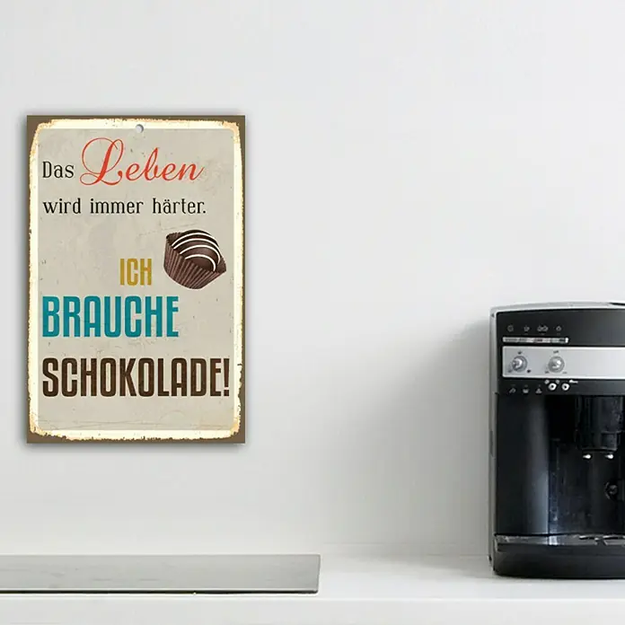Blechschild - Antik/Vintage/Retro, 30 x 45 cm, Schokolade - Stimmungsaufnahme